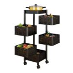 Rangement rotatif multicouche en acier inoxydable 5 niveaux