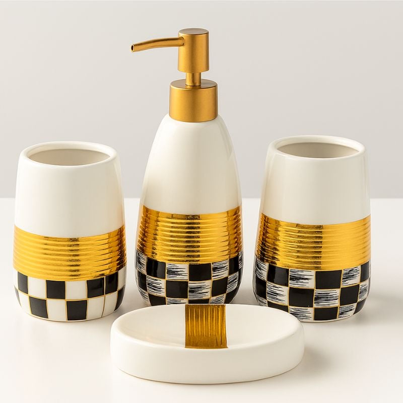 Ensemble d'Accessoires de Salle de Bain en Céramique