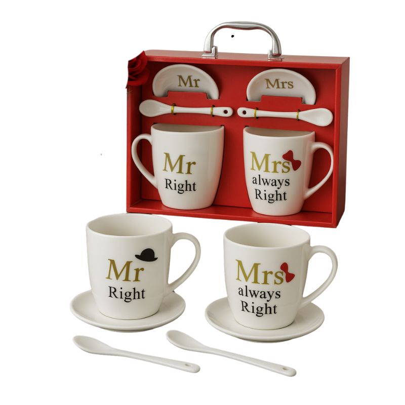 Set de Tasses Couple – "Mr Right & Mrs Always Right"