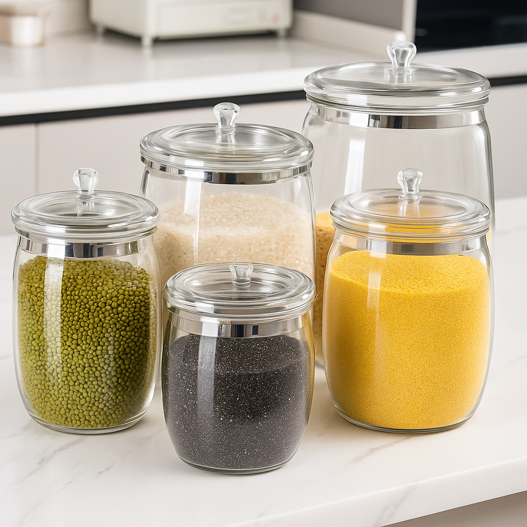 Ensemble de 5 Pots de Stockage Domestiques