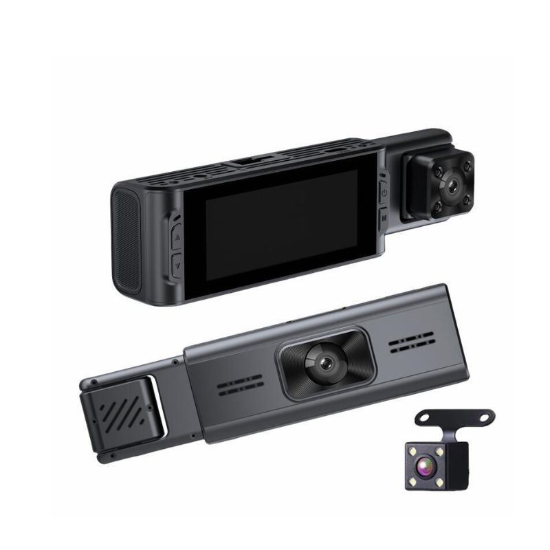 Caméra Embarquée Voiture 3 Lents Wi-Fi – Dash Cam Full HD 1080P Avant/Intérieur/Arrière