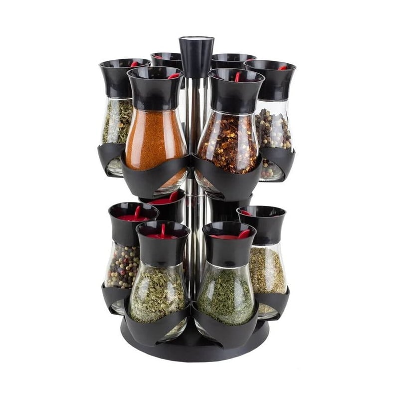 Carrousel À Épices Rotatif avec 12 Pots - TRANSPARENT