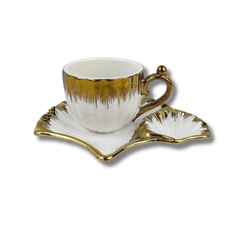 Ensemble de 6 Tasses à Café & Sous-tasses en Céramique