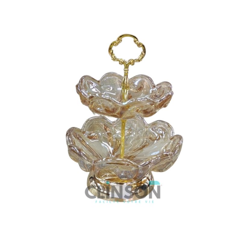 Double Couche Assiette en Cristal