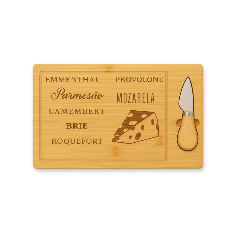Planche à Fromage en Bambou avec Couteau Intégré