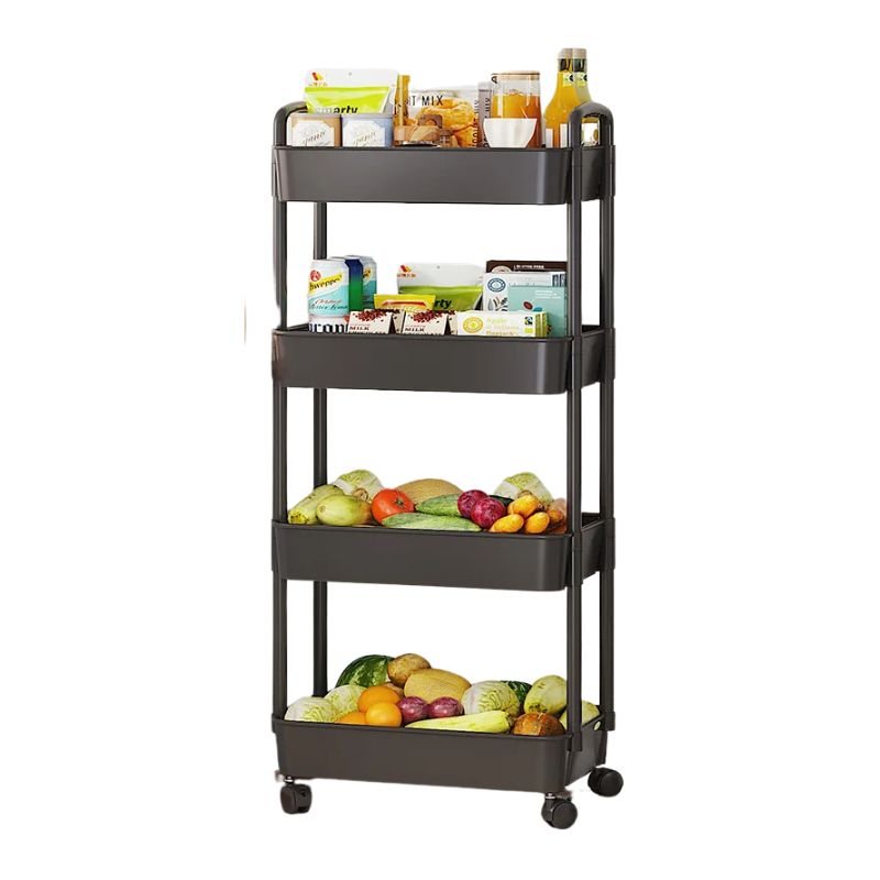 Étagère de Rangement à Roulettes 4 Niveaux