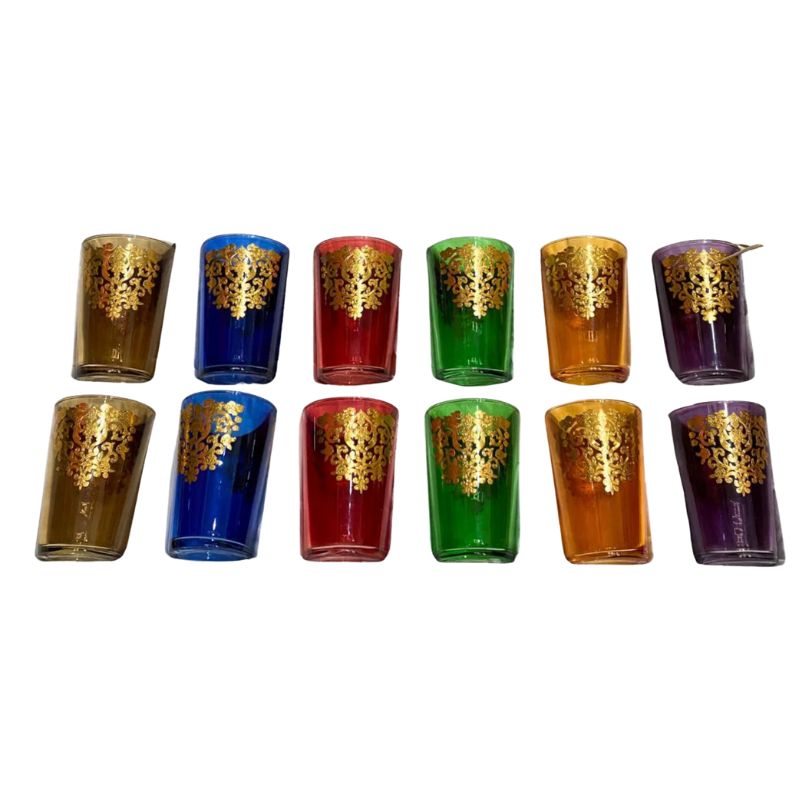 Ensemble de 12 Verres de Thé Royaux motif Marocain