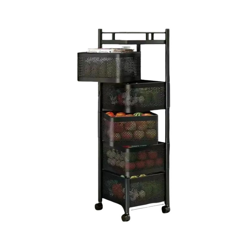 Rangement rotatif multicouche en acier inoxydable 5 niveaux
