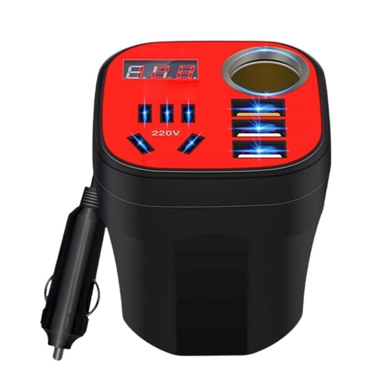 Convertisseur d'onduleur de type tasse monté sur voiture 220V