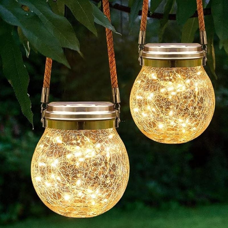 Lampes Solaires à LED avec Bouchon de Bouteille en Verre ( 2 pièces )