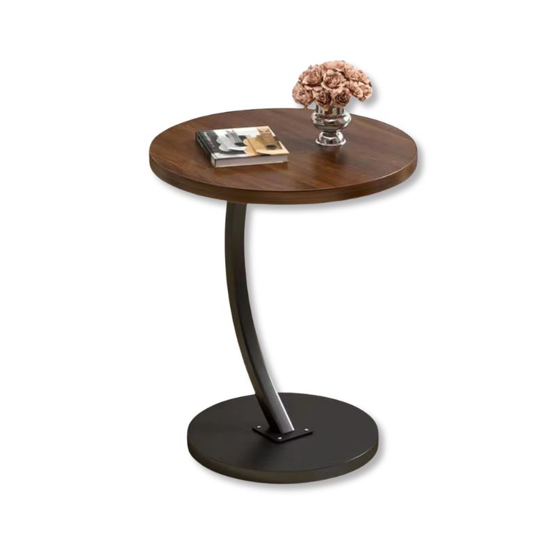 Table d’Appoint en Forme de C – Petite Table Polyvalente avec Cadre Métal