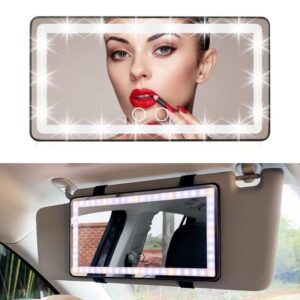 Miroir de Maquillage LED pour Voiture – Écran Tactile & Batterie Rechargeable