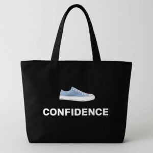 Sac Cabas Noir "CONFIDENCE" avec Motif Sneakers