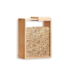 Conteneur de Stockage Alimentaire en Bambou à Porte Coulissante