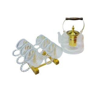 Clinson – Service à Thé en Verre Élégant avec Théière et 6 Tasses