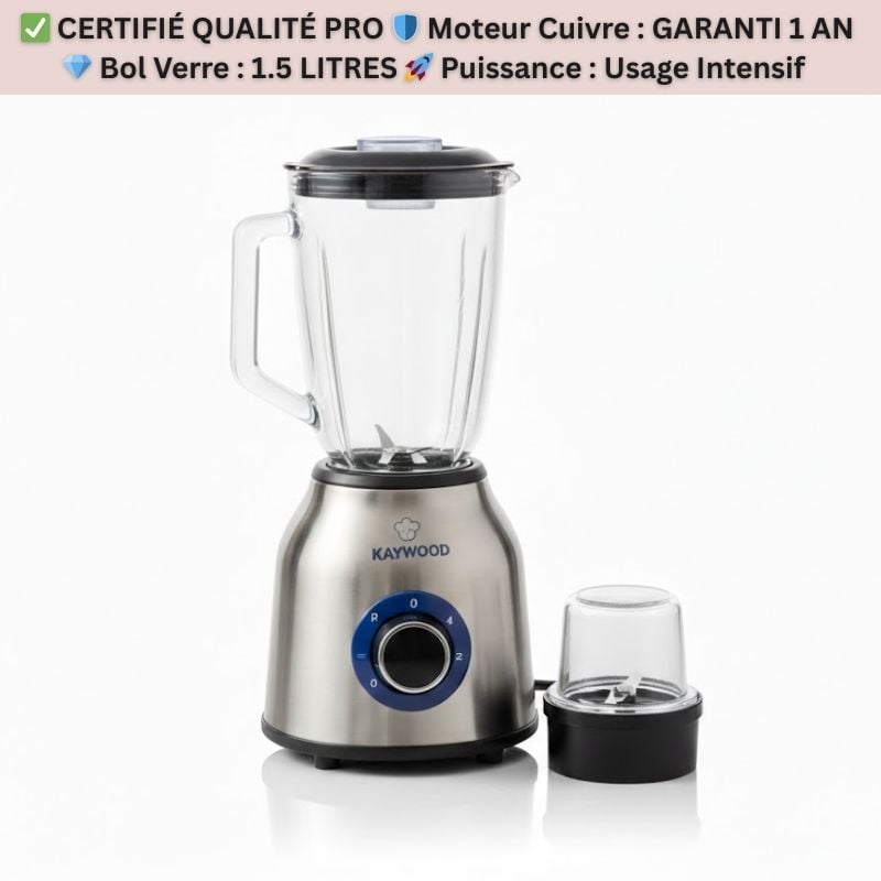 Blender Clinson Kaywood Pro Ultra-Puissant (2-en-1) – Moteur 100% Cuivre & Garantie 1 An VIP