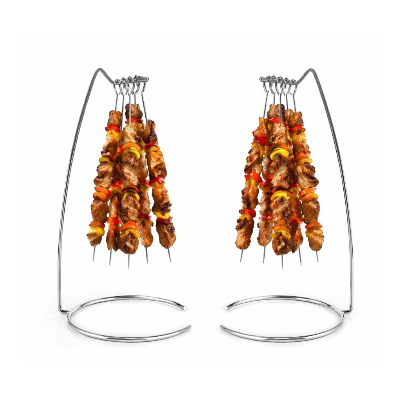 Présentoir à Brochettes Inox – 10 Brochettes Incluses